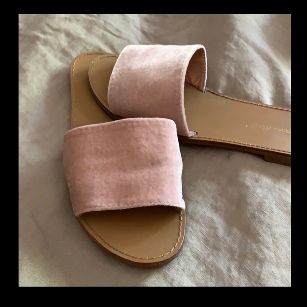 Pink suede slide
